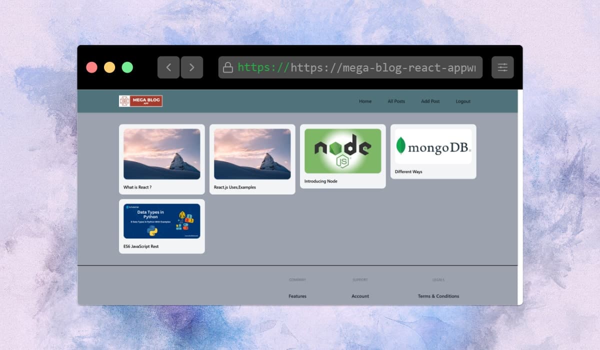 MegaBlog Application with React and Appwrite